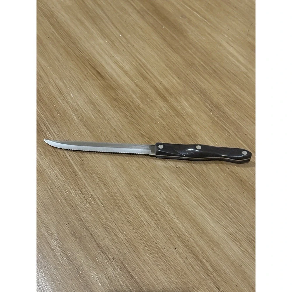 Cutco Serrated Slicing Carving Knife 1729 KB Dark Brown Handle Made in USA